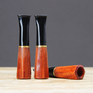 Portable Wood Pear Wood Cigar Mouthpiece Filter 9mm Activated Carbon Core Washable Reusable Round Shape - Product Image 1