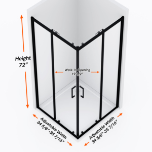 Fabricant <span class=keywords><strong>de</strong></span> cabines <span class=keywords><strong>de</strong></span> <span class=keywords><strong>douche</strong></span>, direct usine, porte coulissante d'angle noir mat, verre trempé, taille personnalisée pour projet - Product Image 2
