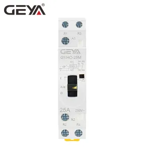 GEYA GYHC 家用接触器 AC 2 P 20A 2NO 或 2NC 或 1NO1NC 220 V 线圈自动家用接触器 din 导轨