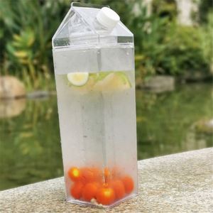 Venta al por Mayor de Botellas de Plástico Acrílico Transparentes, Antiderrames, Unisex, Clásicas para Exteriores, Tipo Cartón de Leche, Aptas para Beber Directamente - Product Image 3