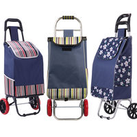 Vente directe d'usine panier Portable pliant 35L sac de chariot à provisions en métal avec logo personnalisé