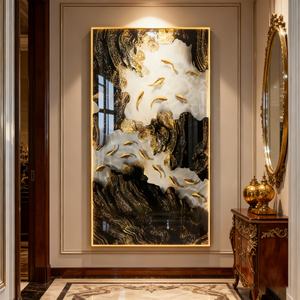 Pintura Moderna Musulmana LED Abstracta con Paisaje de Pez, Arte de Pared, Decoración del Hogar, Pintura de Porcelana de Cristal al por Mayor - Product Image 6