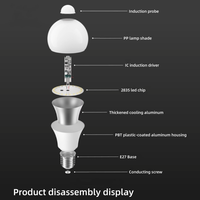 Bombilla inteligente de luz LED con sensor de movimiento humano para pasillo delantero, 5W, 7W, 9W, 12W, E27/B22, ahorro de energía