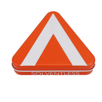 Nouveau design de bonne qualité Boîte d'emballage cadeau en métal en forme de triangle pour bonbons à la menthe