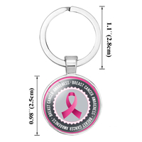 Porte-clés de soutien à la lutte contre le cancer du sein, ruban rose, espoir, porte-clés contre le cancer du sein