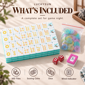 Juego de Mahjong Americano Chinoiserie de 160 Fichas, Diseño de Bambú, Peces Koi y Panda, Fichas de Mahjong Acrílicas de 2 Capas para Noche de Damas - Product Image 3