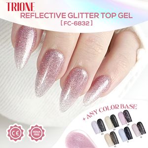 Esmalte de Gel de Capa Superior Brillante Personalizado Privado, Libre de Hema y TPO, Gel Superior al por Mayor 2 en 1, <span class=keywords><strong>Topgel</strong></span> Brillante Reflectante con Diamantes para Decoración de Uñas - Product Image 1