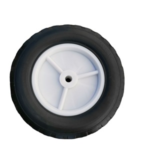Rubber <b>Wheels</b> 8x1.75 White Plastic <b>Spokes</b> Firm Tread Caster <b>Wheel</b> For Handcart Flatbed Use - Product Image 4