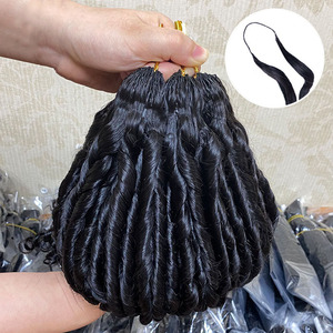 Vente en gros de tresses au crochet bouclées Pissy, cheveux humains 100% vierges, tresses de cheveux humains d'apparence naturelle - Product Image 6