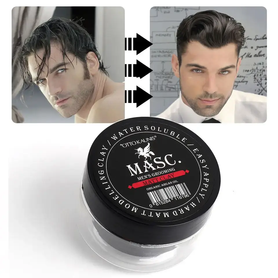 OEM MASC. Mens Hair Styling Barber Shop Matt Clay Edge Control High Fixing Matt Clay Hair Wax