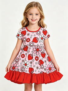 <span class=keywords><strong>Robe</strong></span> Courte à Manches Courtes Ruidian Nouvelle Collection en Gros pour Enfants, <span class=keywords><strong>Robe</strong></span> Décontractée en Bambou pour Petites Filles, Vêtements d'Été pour Tout-Petits - Product Image 6