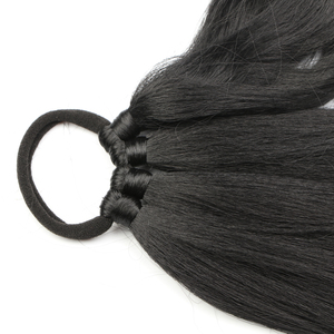 Estensione <span class=keywords><strong>per</strong></span> Coda <span class=keywords><strong>di</strong></span> Cavallo Intrecciata Nera Lunga Effetto Yaki, in Fibra Naturale Resistente alle Alte Temperature, con Fascia Singola - Product Image 5