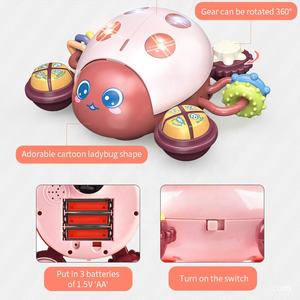 Jouet multifonctionnel pour bébé, coccinelle électrique, jouet d'éveil, évitement des obstacles, insecte de dessin animé avec lumières et musique - Product Image 5
