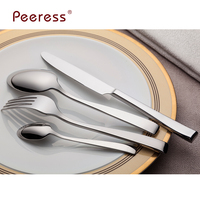 Ensemble de couverts en acier inoxydable 18/10, poli miroir, pour hôtel et restaurant, vente en gros, OEM, logo personnalisé, or, noir, or rose