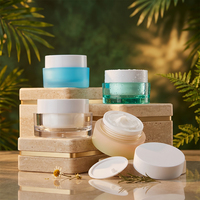 Pot cosmétique en acrylique à double paroi de 20 ml, 30 ml, 50 ml, pot à crème en plastique vide avec joints à tirette pour emballage de lotion et de soins de la peau