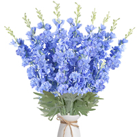 Bunga Delphinium Buatan Sentuhan Realistis Tangkai Panjang untuk Dekorasi Pernikahan, Pesta Rumah, dan Festival