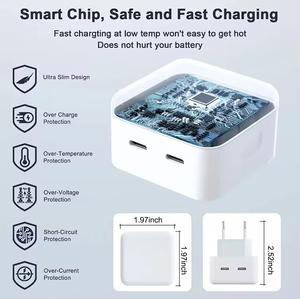 <span class=keywords><strong>Cargador</strong></span> USB-C <span class=keywords><strong>de</strong></span> 40W, Adaptador <span class=keywords><strong>de</strong></span> Pared con Doble USB y Carga Rápida PD para iPhone 17, con Protección OTP, <span class=keywords><strong>Cargador</strong></span> Portátil para Teléfono <span class=keywords><strong>Celular</strong></span> - Product Image 2