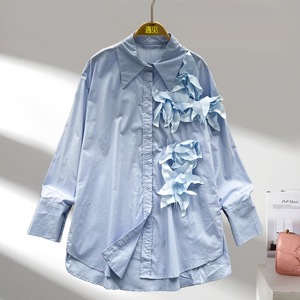 Blusa de Cuello Alto para Mujer con Diseño Floral 3D, Sensación Premium, a la Moda - Product Image 4