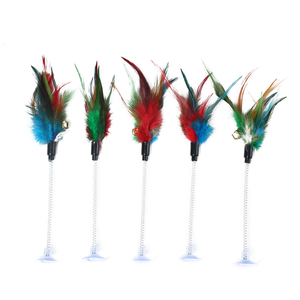 Mèo Teaser Stick Đồ Chơi Đa Màu Sắc Đu Đu Mùa Xuân Lông Cốc Hút Với Chuông Pet Đồ Chơi Nguồn Cung Cấp - Product Image 2