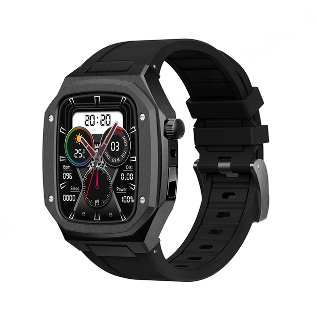 Rubber Fashion Watch Band Set for Watch Series 7 6 Metal Case + Silicone Strap for IWatch 44mm 45mm 10 Colors Available