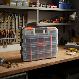 Caja de Herramientas Vevor de Doble Cara con 34 Compartimentos, 40x25x20 cm, Cierre de Pestillo Impermeable, Organizador de Almacenamiento para Taller - Product Image 2