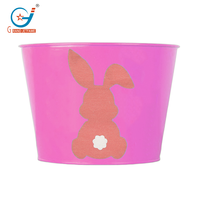 Pot de fleurs en métal suspendu en forme de lapin de Pâques, revêtement poudré, 1,2 gallon