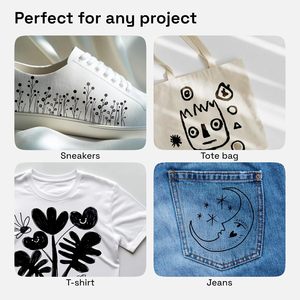 <span class=keywords><strong>Noir</strong></span> double pointe tissu marqueurs Permanent lavable Non toxique tissu stylo ensemble pour vêtements chaussures sacs toile <span class=keywords><strong>Textile</strong></span> couture artisanat - Product Image 6