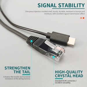Câble USB-C vers RJ45 et USB-C plaqué or, adaptateur Ethernet Gigabit 1000 Mbps avec charge PD 100 W, certifié UL, qualité industrielle - Product Image 2