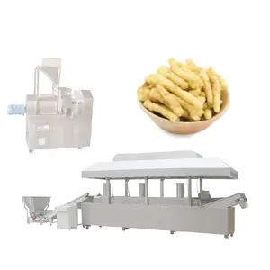 Asian Popular Deep-fried Kurkures Corn Chips Snack Food Processing Machinery Extruder and Industrial Frying Machine