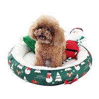 Coussin rond pour animaux de compagnie, chat, chien, hiver, nid douillet, épaissi, respirant, utilisation en intérieur, matériau polyester