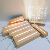 Veilleuse en bois pour bricolage Base LED acrylique Illusion 3D Lamparas d'anime Lampe de table Veilleuses de bureau Décoration de lampe de Noël