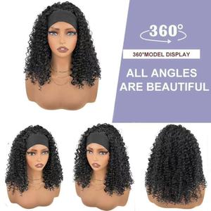 Bandeau perruque bouclée <span class=keywords><strong>afro</strong></span> volumineuse avec élastique en <span class=keywords><strong>soie</strong></span> glacée pour femme - Usage quotidien et soirée Marque Yaojingnan 200g - Product Image 4