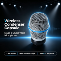 Microphone à condensateur sans fil BETA 87A pour remplacement du microphone d'origine, idéal pour l'enregistrement vocal en direct, la scène, et la capture cardioïde.