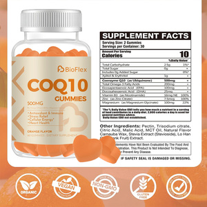Sabor a naranja Coq10 500Mg Suplemento Coenzima <span class=keywords><strong>Q10</strong></span> Gomitas con Omega-3 Vitamina B3 Zinc y magnesio para antioxidantes e inmunidad - Product Image 3