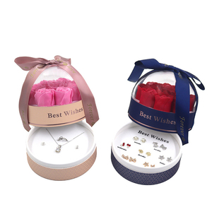 New Type Flowers Jewelry <b>Box</b> Necklace Gift <b>Box</b> <b>Earrings</b> Packaging <b>Box</b> With Lid for Jewelry - Product Image 2
