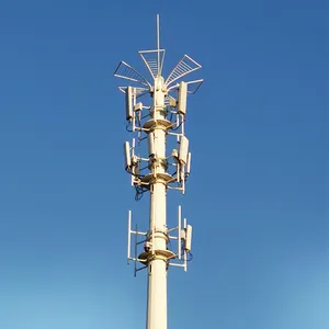 Telecommunication 60m 45m 30 Meter Steel Pipes Tubular Iron Cell Telecommunication Antenna Rooftop Tower Monopole