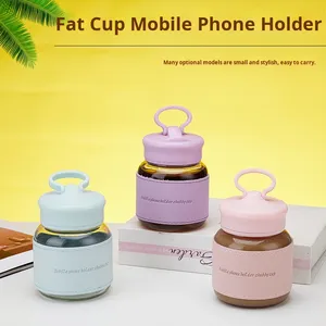 Taşınabilir Saplı Mini Cam Su Şişesi, Şişman Bardak ve Telefon Standı ile Sevimli İçecek Kabı Promosyon Fırsatı - Product Image 3