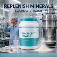 Complément en poudre d'électrolytes, favorise l'hydratation et l'équilibre électrolytique, poudre de complément alimentaire