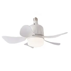 Lampada ventilatore a soffitto 5 pale 2 in 1 LED dimmerabile presa luce ventilatore a soffitto con 3 marce velocità del vento telecomando