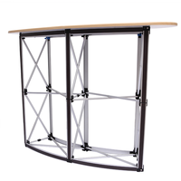 Comptoir promotionnel pop-up rectangulaire portable en aluminium pour salons professionnels