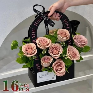 Boîtes d'emballage florales <span class=keywords><strong>en</strong></span> papier kraft de qualité supérieure avec fenêtre transparente et poignée <span class=keywords><strong>en</strong></span> ruban, idéales pour les fleuristes et les boutiques <span class=keywords><strong>en</strong></span> <span class=keywords><strong>ligne</strong></span> - Product Image 2