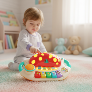 <span class=keywords><strong>Piano</strong></span> musical multifonctionnel en forme de champignon de dessin animé avec lumières et clavier, jouet instrument de <span class=keywords><strong>musique</strong></span> - Product Image 1