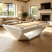 Table de billard de luxe moderne 2026 de 7FT/8FT avec éclairage LED, en bois massif et plateau de tennis, idéale pour les villas – Vente directe usine
