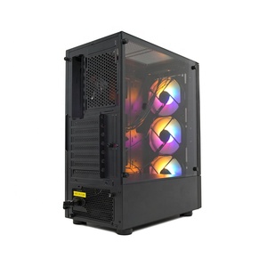 ATX PC trường hợp giữa tháp chơi game PC Trường hợp với sắt lưới phía trước cửa sổ USB3.0 * 1 + USB1.1 * 2 trường hợp máy tính màu đen - Product Image 4