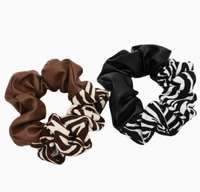Chouchous en patchwork floqué et cuir, imprimé léopard et zèbre, accessoires de cheveux de style coréen INS tendance