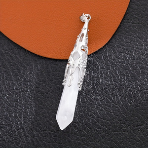 Natural Rose Quartz Crystal <strong>Stone</strong> Pendulum Hexagonal Prism <strong>Chakra</strong> Energy Spiritual Jewelry for Healing Gemstone Gift - Product Image 6