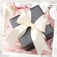 Ruban en satin double face 100% polyester ivoire de 1,5 pouce pour bouquets de fleurs, nœuds pour cheveux, emballage cadeau, décorations pour la maison