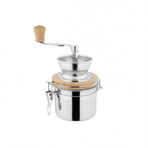 Manual <b>Coffee</b> <b>Grinder</b> Stainless Steel With Wooden Handle And Storage Jar For Home Use - Product Image 2
