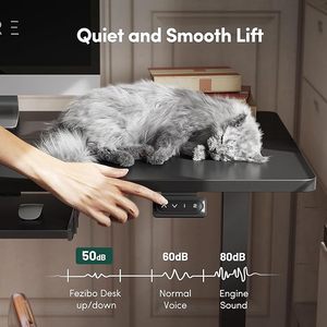 55-inch thiết kế hiện đại điện đứng bàn Bàn Khay Bàn phím cơ giới ergonomic nâng ngồi đứng tính năng lớn Chiều cao có thể điều chỉnh - Product Image 5