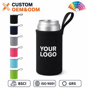 Funda enfriadora de latas personalizada con tu logo, asa de lazo, punto de cruz, ajuste elástico, base reforzada, delgada y alta, 2 tamaños, OEM ODM personalizado, venta al por mayor - Product Image 1